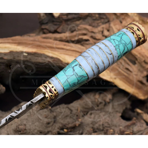 High Quality Damascus Steel Hunting Knife – Full Tang Tactical Outdoor Survival Knife with Luxury Resin & Wood Handle – Sharp - Product Image 2