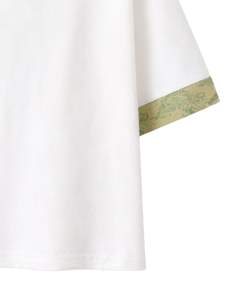 Camiseta Corta Blanca Bordada para Mujer, de Algodón, Manga Corta, Informal, Veraniega, con Estampado Floral, Holgada, Estilo Urbano, Venta al Por Mayor - Product Image 3