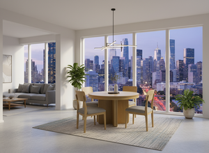 Ensemble de table à manger ronde moderne en frêne massif et placage MDF avec 4 chaises - Durable et facile à nettoyer - Product Image 5