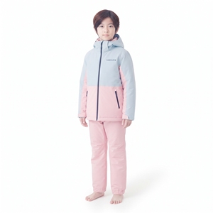 Chaqueta de Esquí para Niñas Hawk Eye, Diseño Color Block Rosa y Azul, con Capucha, Impermeable, Cierre de Cremallera, Aislamiento Sintético, Ropa de Invierno para Niños - Product Image 5