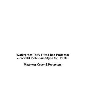 Waterproof Terry Fitted <b>Bed</b> Protector 75x72x13 Inch Plain Style for Hotels - Product Image 2