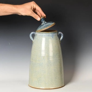 Tall Farmhouse Style <b>Storage</b> Canister Dual Handle Design Secure Lid Moisture Guard Durable Finish <b>Kitchen</b> Organizer - Product Image 6