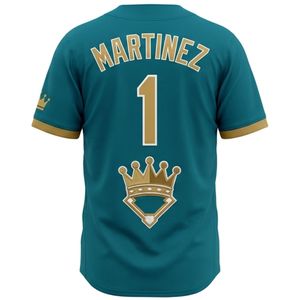 Custom Royals Baseball Jersey Men's Short Sleeve Embroidered Team <b>Name</b> Button Front Regular Fit Breathable Polyester Sport Shirt - Product Image 2