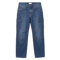 Pantalon cargo en jean tissé respirant et imperméable de haute qualité pour homme, multi-poches, coupe droite, délavage moyen, idéal automne-hiver
