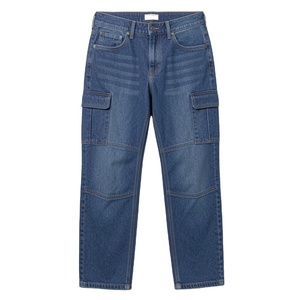 Pantalones Vaqueros Cargo de Mezclilla Transpirables e Impermeables de Alta Calidad para Hombre, con Múltiples Bolsillos, Lavado Medio, Pierna Recta, Ligeros de Algodón - Product Image 1