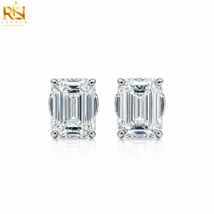 ต่างหูเพชรทรงเหลี่ยมมรกตเพาะเลี้ยงในห้องปฏิบัติการ ทองคำแท้ 9K 14K 18K เครื่องประดับชั้นดี |   ต่างหูแต่งงานสุดหรูแบบสั่งทำพิเศษ - Product Image 1