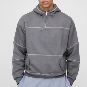 Custom logo Front Blank Plain <b>Gym</b> Heavyweight Pullover Black Regular Fit Polyester/Cotton Fleece Hoodies <b>Sweatshirts</b> Men - Product Image 1