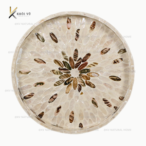 Juego de bandejas de madera blancas para servir, de nácar, portátiles, ecológicas, duraderas, de lujo, para presentación de alimentos, personalizadas, OEM, ODM, al por mayor - Product Image 6