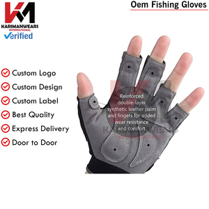 Gants de pêche sur mesure avec logo personnalisé, antidérapants, pour la pêche en plein air, pour les grossistes, les importateurs, la vente en gros - Product Image 5