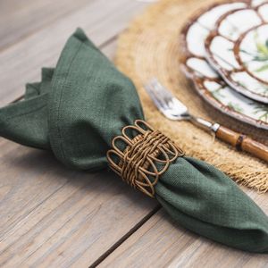 <b>Bamboo</b> Napkin Ring Circle Shape 5 Cm Width Retro Design Durable <b>Table</b> Decoration Accessory - Product Image 5