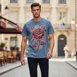 Luxury Rhinestone T <b>Shirt</b> Supplier Custom Hot Fix Diamond Crystal <b>Men</b> Tee Heavyweight Fabric Fashion Urban Street Wear - Product Image 3