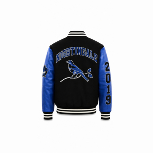Wholesale Custom Logo Embroidery Baseball <b>Jacket</b> Sports Loose OEM Baseball Varsity <b>Jacket</b> Wool Body <b>Leather</b> Sleeves - Product Image 6