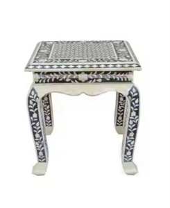Aparador de Alta Calidad con Incrustaciones de Hueso Negro, 2 Puertas y Estantes Grandes, Buffet con Incrustaciones de Hueso, Mueble con Incrustaciones de Hueso, Mesa Consola - Product Image 6