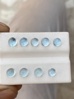 5 MM Batu Aquamarine Alami Bentuk Bulat Cabochon Elegan Cabochon Aquamarine Alami Bulat Untuk Pembuatan Perhiasan 5.51 Karat