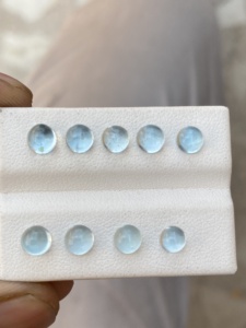 Cabujón de Aguamarina Natural de 5 MM, Forma Redonda, Cabujones Elegantes de Aguamarina Natural para la Elaboración de Joyería, 5.51 Quilates - Product Image 5