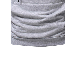 Sweat à capuche zippé pour homme personnalisé en polaire premium avec empiècements latéraux contrastants et cordon de serrage, style streetwear décontracté - Product Image 5
