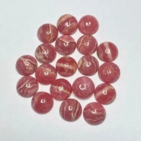 Cabujón redondo de rodocrosita natural de 10 mm con base plana para la fabricación de joyas, cristal curativo al por mayor, piedra preciosa suelta de proveedor