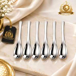 Ensemble de couverts de luxe en acier inoxydable argenté, finition miroir, cuillère, fourchette, couteau, vente en gros pour hôtels et restaurants - Product Image 3