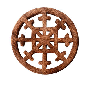 Trivet de madera artesanal con forma de manzana, resistente al calor, soporte para ollas, alfombrilla de madera para sartenes, accesorio de cocina para protección de la mesa - Product Image 3