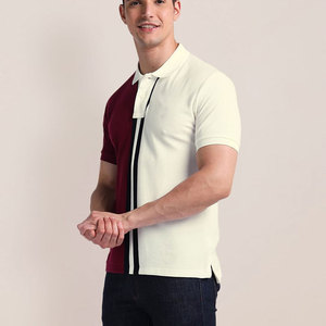 Polo à manches courtes en tricot color-block pour homme, style décontracté, coupe classique, faible MOQ, polos pour homme, vêtements pour homme - Product Image 2