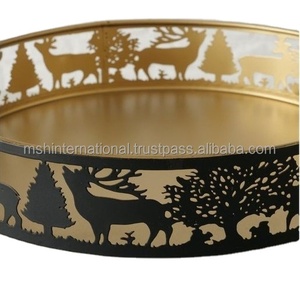 Juego de Bandejas Decorativas de Metal con Estampado Animal, Diseño Zen Asiático, Paquete de Varias Piezas, Función Táctil, para Sala de Estar - Product Image 5