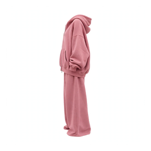 Ensemble de survêtement décontracté pour femme, antibactérien, à manches longues, pour l'hiver, deux pièces, haut et pantalon, en molleton - Product Image 2