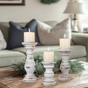 Custom Logo Design Supplier Best Selling Wooden <b>Pillar</b> <b>Candle</b> Stand From Made of Mango Wood <b>Candle</b> Stand for Home Decoration - Product Image 3