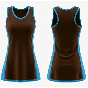 <b>Custom</b> Logo Full Color Heat-Transfer Printed Anti-Bacterial Unisex Sleeveless Elastic Waist Netball Uniforms/<b>Dresses</b>/Bibs - Product Image 6