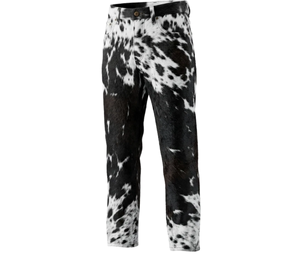 Men's High Waist 100% Cowhide <b>Leather</b> Eco-Friendly Breathable Casual <b>Trousers</b> with Pockets Button Fly Flat Front Lightweight - Product Image 3