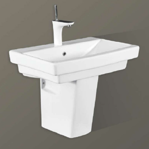 อ่างล้างหน้าแบบครึ่งขาตั้ง MARINA ทำความสะอาดง่าย เหมาะสำหรับห้องน้ำ โรงแรม โรงเรียน ห้องสุขา โรงพยาบาล วิลล่า อพาร์ทเมนท์ - Product Image 1