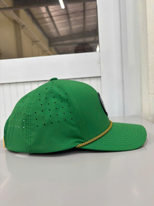 PVC Performance Cap OEM Custom Logo Trucker Hats Perforated Caps Green 6-<b>Panel</b> <b>Decorative</b> with Rope Factory Price - Product Image 3