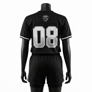 Ensemble short et maillot de football pour femmes, 160 GSM, polyester respirant, maille noire et blanche, logo d'équipe personnalisé, ensembles pour femmes - Product Image 5