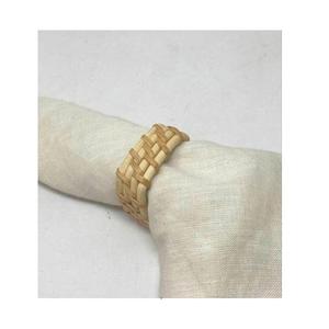 Lot de 12 Anneaux de Serviette Carrés en Rotin Moderne, Écologiques, Durables, Texturés, Décoratifs pour Mariage, Vente en Gros ELEGANT GALLERY - Product Image 1