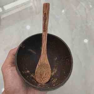 Cuenco de coco natural pulido respetuoso con el medio ambiente a precio de fábrica y juego de cucharas de madera, cuencos de velas de cáscara de coco - Product Image 6