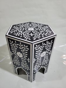 Belladec Bone Inlay <b>Bedside</b> Console Table <b>Stool</b>-Modern Design High Quality Handcrafted Home Decor <b>for</b> Get Well Use Delhi Origin - Product Image 6