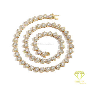 Collier tennis en argent sterling 925 en forme de cœur avec détails en pierres de moissanite brillantes pour les fournisseurs de bijoux de luxe - Product Image 5