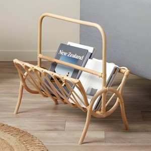 Desk organizer <b>hand</b>-made rattan magazine holder office essentials <b>file</b> newspaper rack stand - Product Image 3