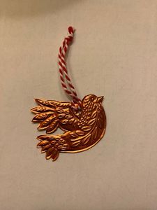 Christmas Vintage Brass Tree Ornaments Handcrafted Christmas Decor with Purple Ribbon <b>Hanging</b> Decorations - Product Image 5