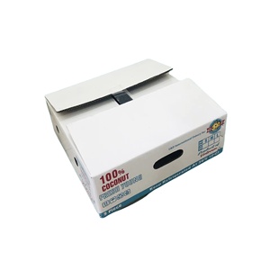 Custom Logo <b>Recycled</b> Materials Folding Corrugated Board <b>Box</b> Fresh Coconut Rectangle Slotted Flexographic Printing Air Sea - Product Image 2