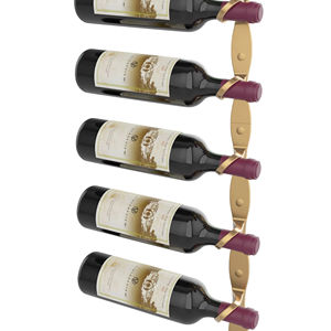 Estante Decorativo Dorado para 6 Botellas de Vino, Resistente, para Sala de Estar y Comedor, Elegante Estante Flotante Dorado para Vino - Product Image 1