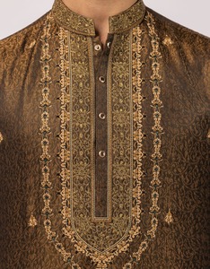 Salwar Kameez léger en coton vert sarcelle pour homme, manches longues, tenue décontractée quotidienne, style ethnique moderne Inde Pakistan - Product Image 3