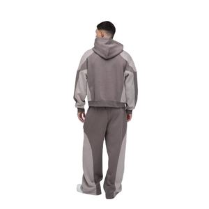 Ensembles de survêtements d'hiver pour hommes en gros OEM, tendance, à motif uni, avec capuche, 100 % coton, respirants, réversibles, écologiques - Product Image 2