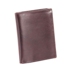 Cartera Abierta de Cuero Genuino Royaa, Tarjetero Pequeño, Estilo Vintage, para Hombre, de Poliéster, con Logotipo Personalizado, Color Marrón DK, con Bloqueo RFID - Product Image 1