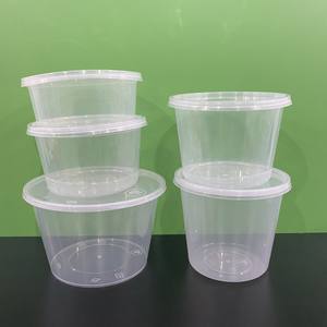 Super quality Factoey 500ml Injection Round Shape <b>Plastic</b> <b>Food</b> <b>Containers</b> With Lids for <b>Food</b> Storage Box Transparent Microwave - Product Image 2