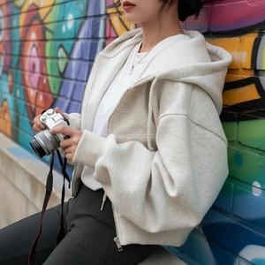 Sudaderas con Capucha para Mujer, Manga Larga, con Cordón Ajustable, Sudadera Corta, Jersey Deportivo, Top - Product Image 2