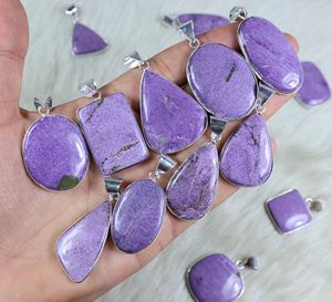 สร้อยคอจี้เพอร์ไรต์สีม่วงธรรมชาติจี้ชุบเงินสร้อยคออัญมณีสร้อยคอสำหรับผู้หญิง - Product Image 6