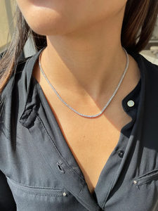 Solid Women's Rhodium Plated Zinc Alloy Cubic Zirconia <b>Snake</b> Chain Necklace Minimalist Daily Wear Jewelry - Product Image 3