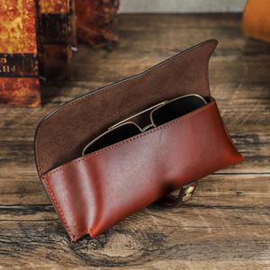 Étui à lunettes en cuir de vachette véritable souple, pochette de luxe fine faite à la main, housse de voyage pour lunettes de lecture LGC-0124 - Product Image 5