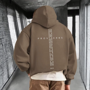 Sudadera con Capucha FOXA para Hombre, Verso de Proverbios, Impresión Serigráfica, 100% Algodón, Felpa Francesa, Transpirable, con Bolsillo - Product Image 5
