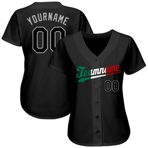 Maillot de baseball tendance noir et vert Kelly, respirant, anti-humidité, personnalisable – Vente flash - Product Image 4